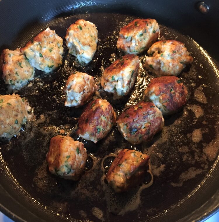 Orecchiette with Mini Chicken Meatballs