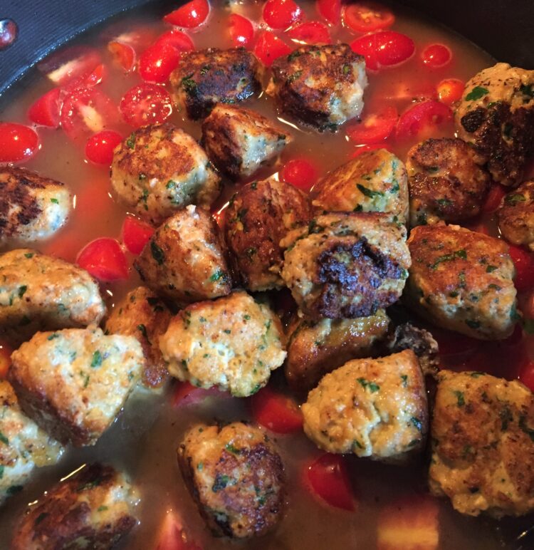 Orecchiette with Mini Chicken Meatballs