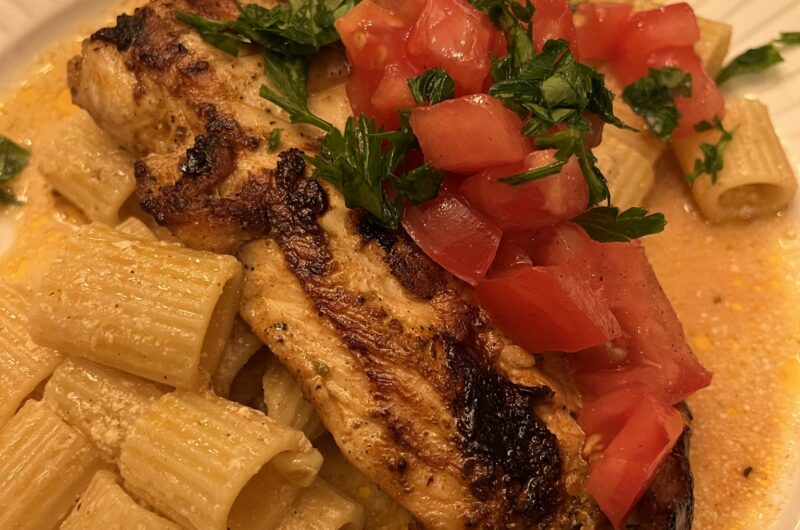 Cajun Chicken Cutlets over Pasta