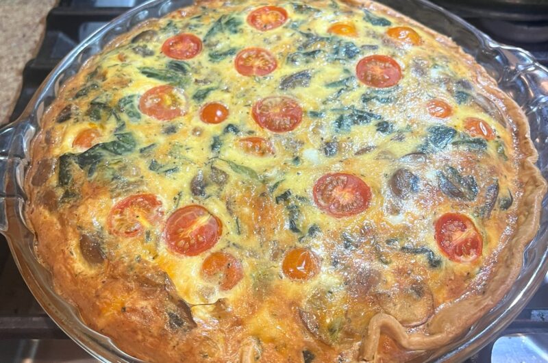 Veggie Cheddar Quiche